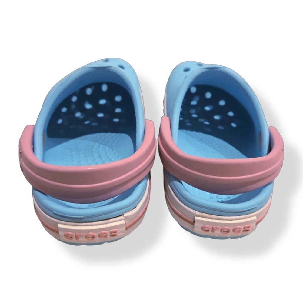 Like New CROCS Crocband Clog Kids – Rare Ice Blue/White Color – Size C5 - Picture 5 of 9